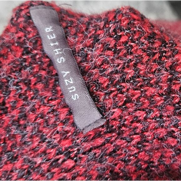 Suzy shear sweater/ light jacket Red plaid - Picture 4 of 5